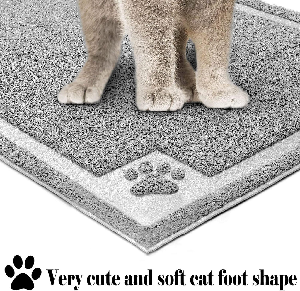 UPSKY Large Cat Litter Mat Trapper 35"×23", Waterproof, Non-Slip, Gray | Large Litter Box Mat, Foldable Trapping Mat, Anti-slip Design, For Cat Litter Boxes and Sensitive Paws, Easy to Clean