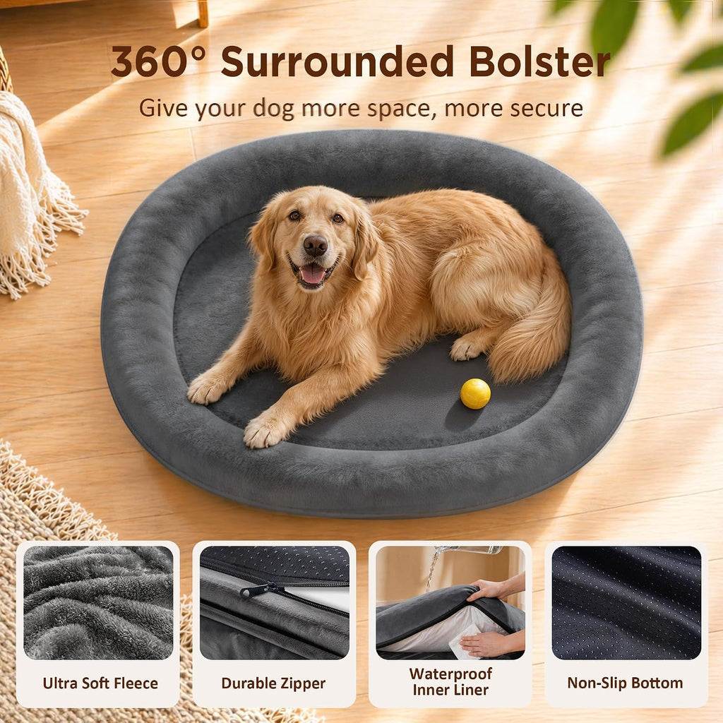 Waterproof Orthopedic Dog Bed for Medium Dogs, Dark Grey