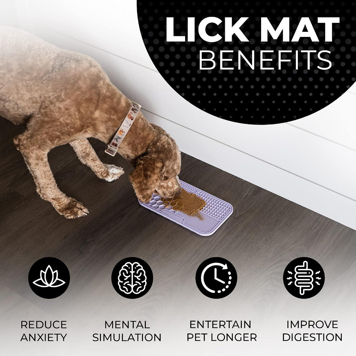 Pup Culture Dog Lick Mat for Dogs, Feeding Pad for Anxious Pets Plus 4 Different Puzzles for Mental Stimulation for Dogs - Supports Mental, Dental, and Digestive Health, Bite Resistant and Heavy Duty