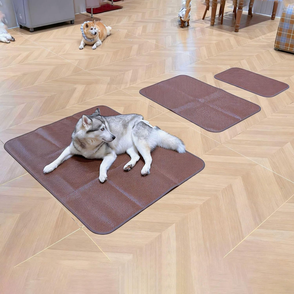 Woven Cool Mat for Dog L/XL, Waterproof Rinse-Clean Pad, 46" x 36"