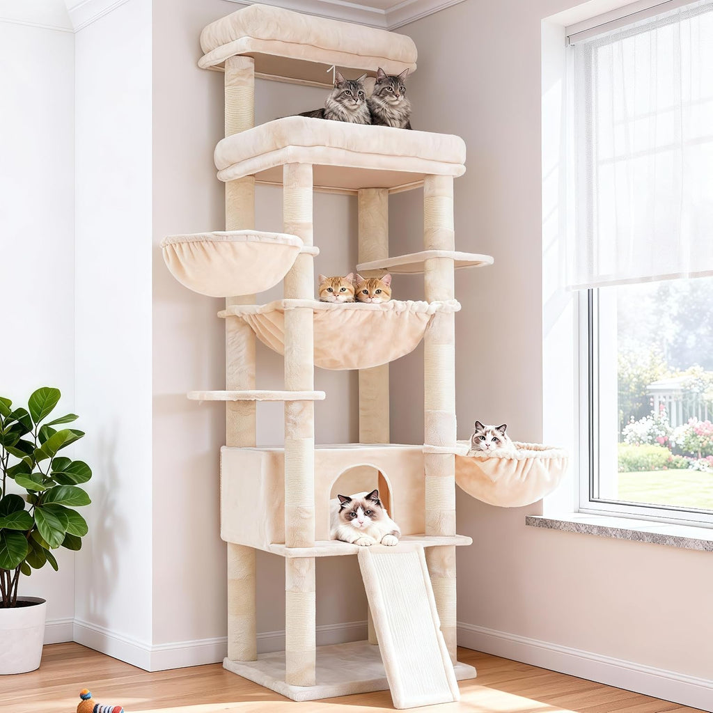 Hey-brother Cat Tree Tower with Extra Large Platform and Basket, MPJ080M