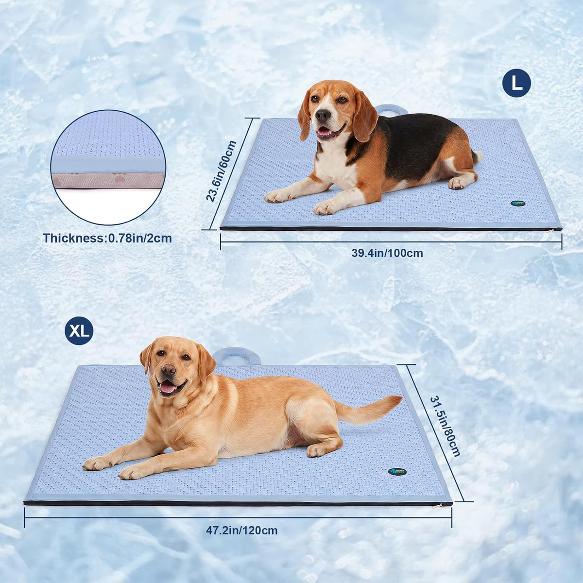 Ownpets Cooling Mat for Large Dogs, Non-Slip Woven Rattan Pad