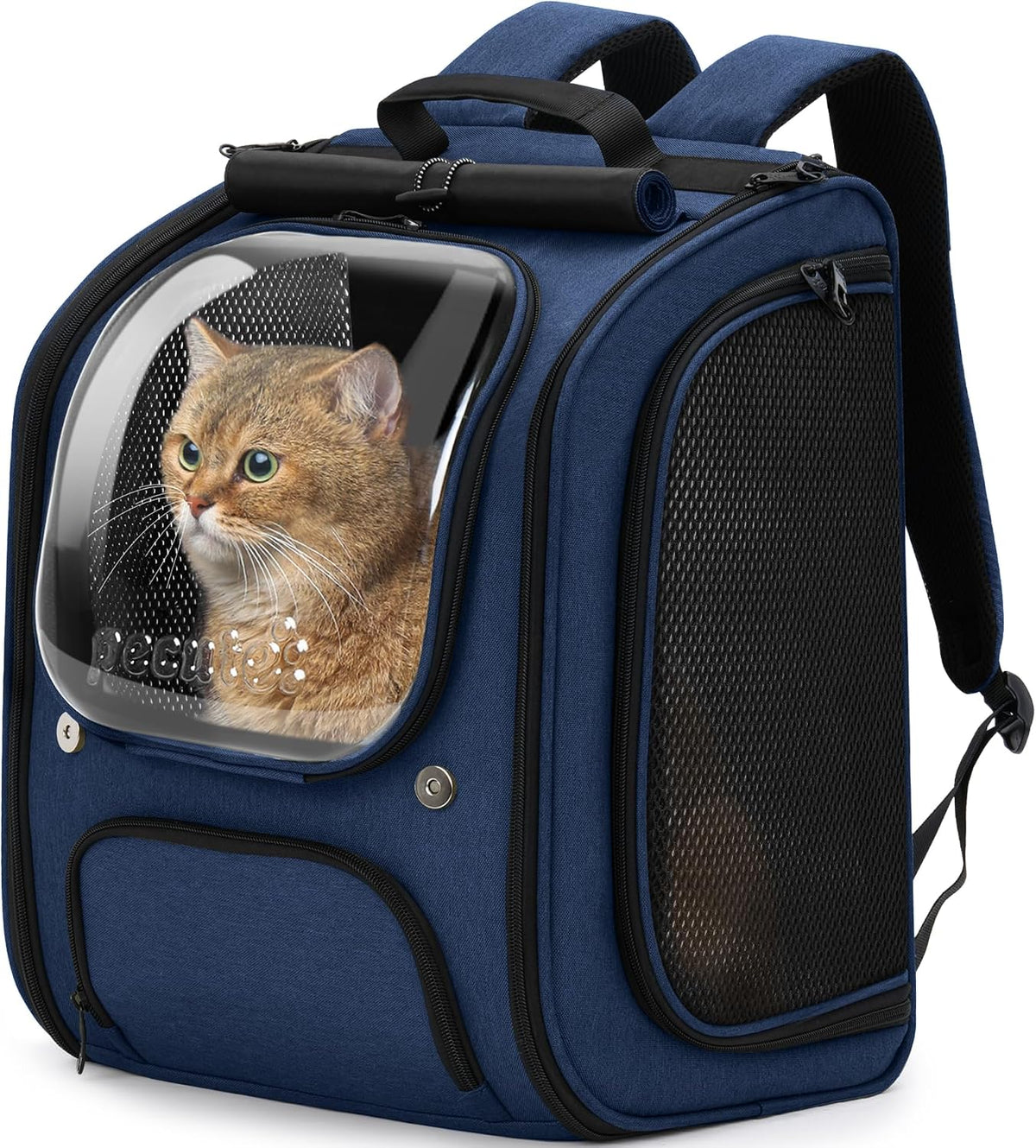Pecute Cat Backpack Carrier,Large Space Cat Bubble Backpack,Ergonomic,Blue