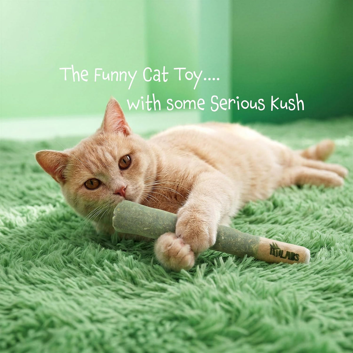 LIT LABS Cat Doobie 3 Pack Catnip Toys for Cats, Funny Cat Toys, Safe Kitten Teething Chew and Kicker Toys, Stress-Relieving Indoor Cat Gifts that Hit Different