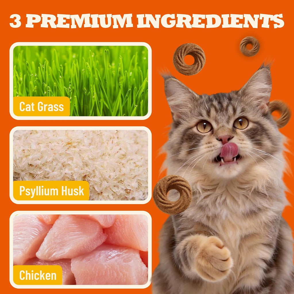 9 oz Hairball Control Treats with Cat Constipation Cat Grass
