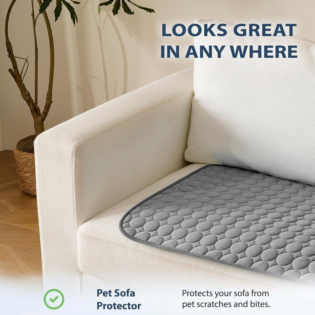 MICROCOSMOS Summer Cooling Mat & Sleeping Pad- Water Absorption Top, Materials Safe, Easy Carry, EZ Clean. Keep Cooling for Pets, Kids and Adults.(Drak Grey, 48" x24")