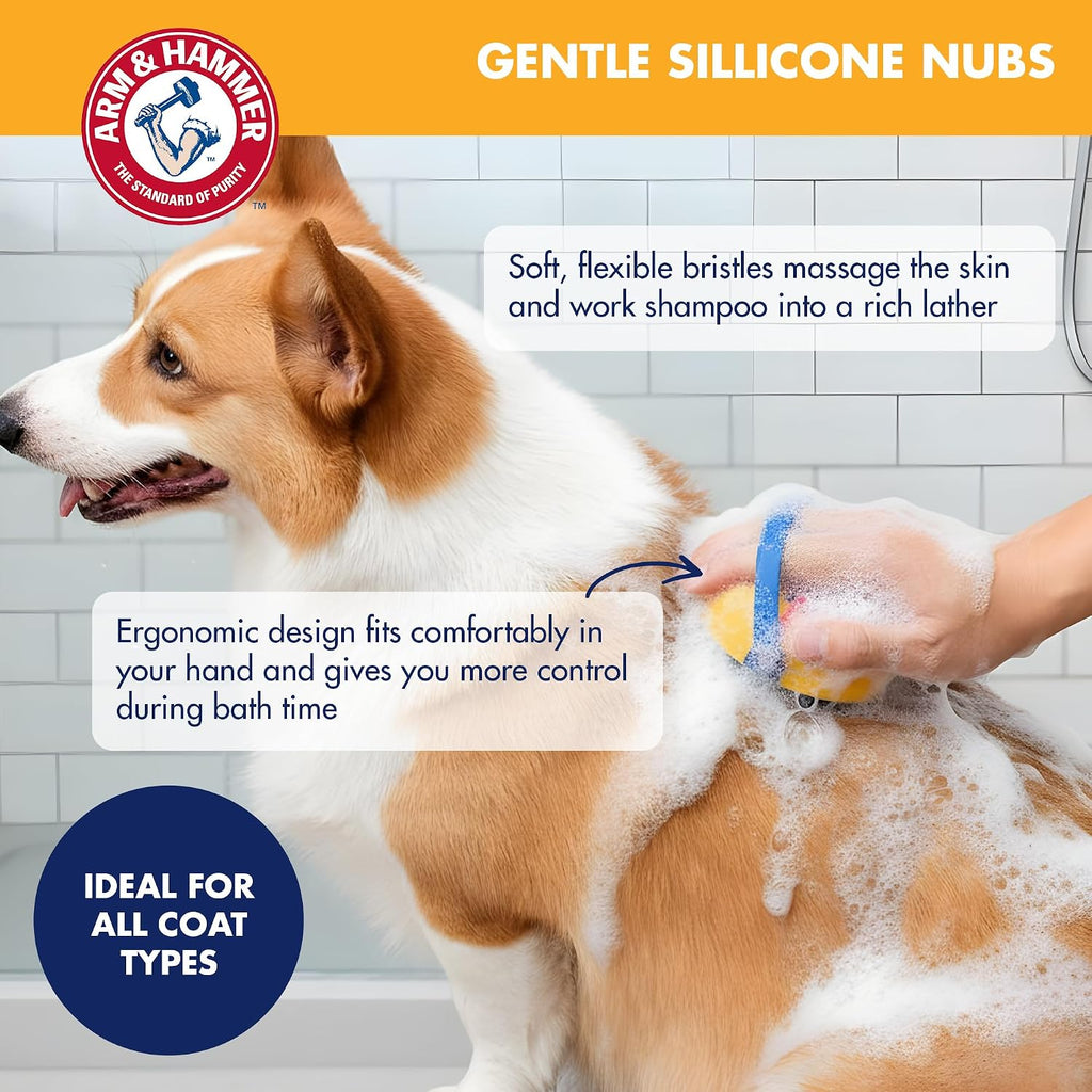 Arm & Hammer Simply Grooming Soap Dispensing Palm Dog Brush