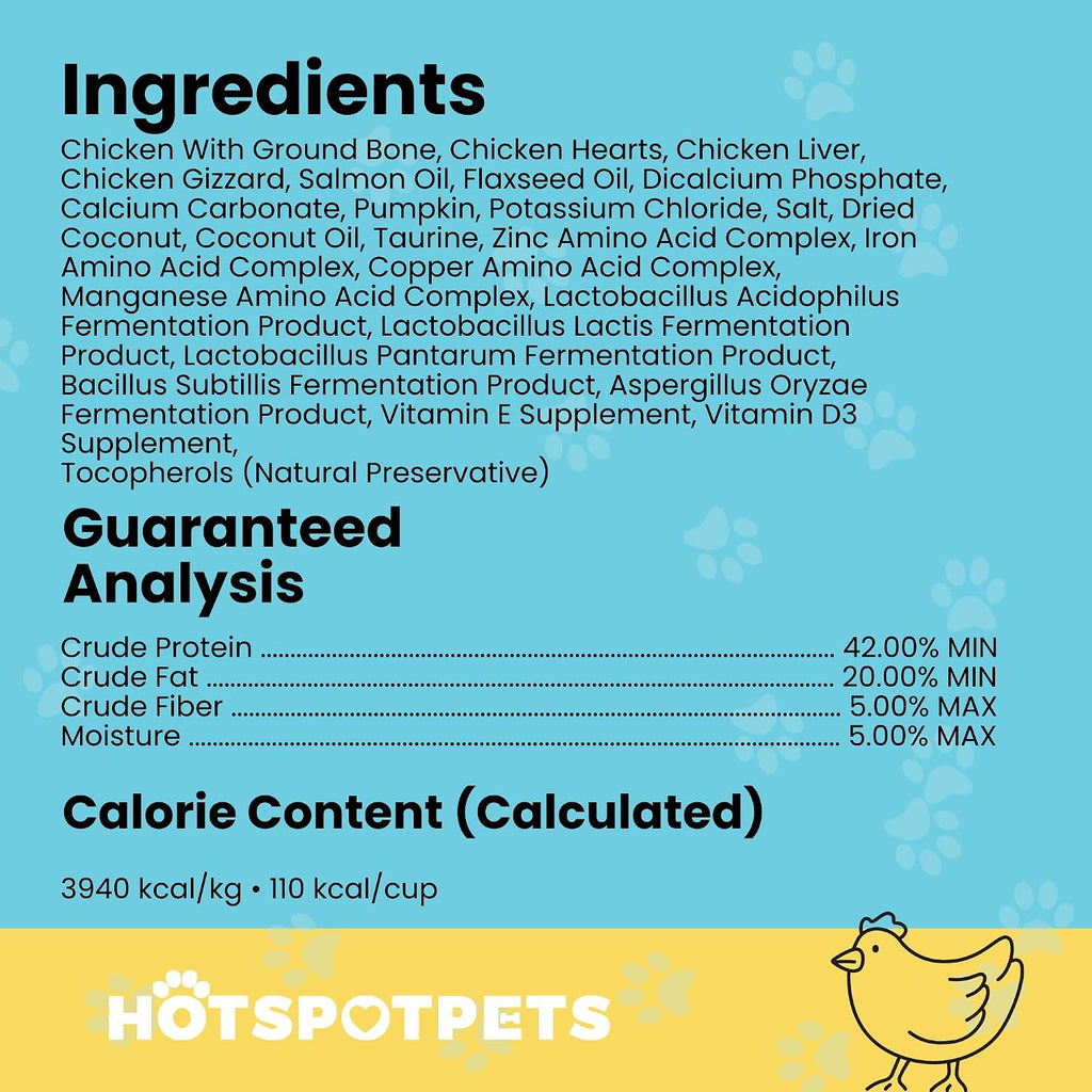hotspot pets Freeze Dried Raw Chicken Meal Toppers for Dogs - Single Protein,All Natural, Grain-Free- Perfect for Training, Topper or Snack - Made in USA - (Chicken Meal Toppers) 1LB Bag (500+ pcs)