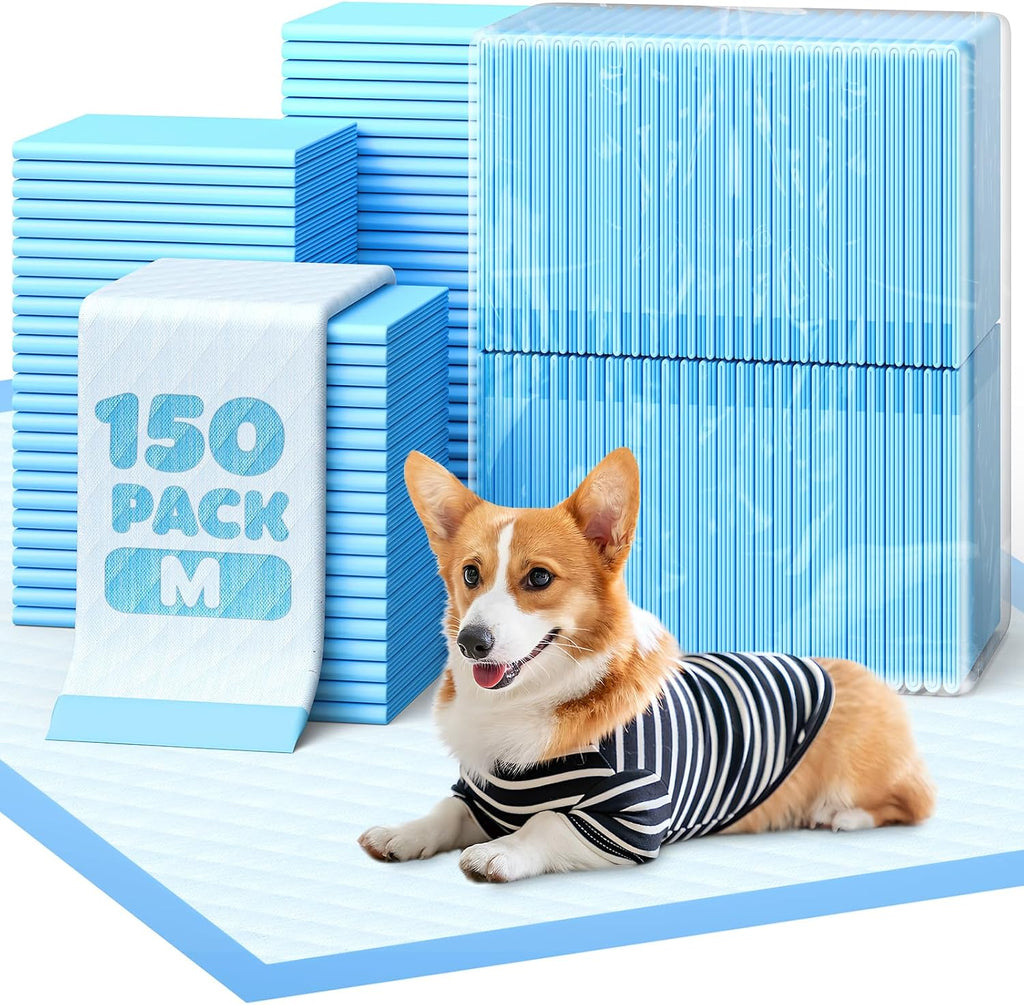 Powools Puppy Pads for Dogs, 22 x 22 in, 6-Layer, Leak-Proof, 150-Pack | Large Pee Pads for Dogs Potty Training, Quick-Dry Design, Wee Wee Pads for Dogs, Puppy Training Pads
