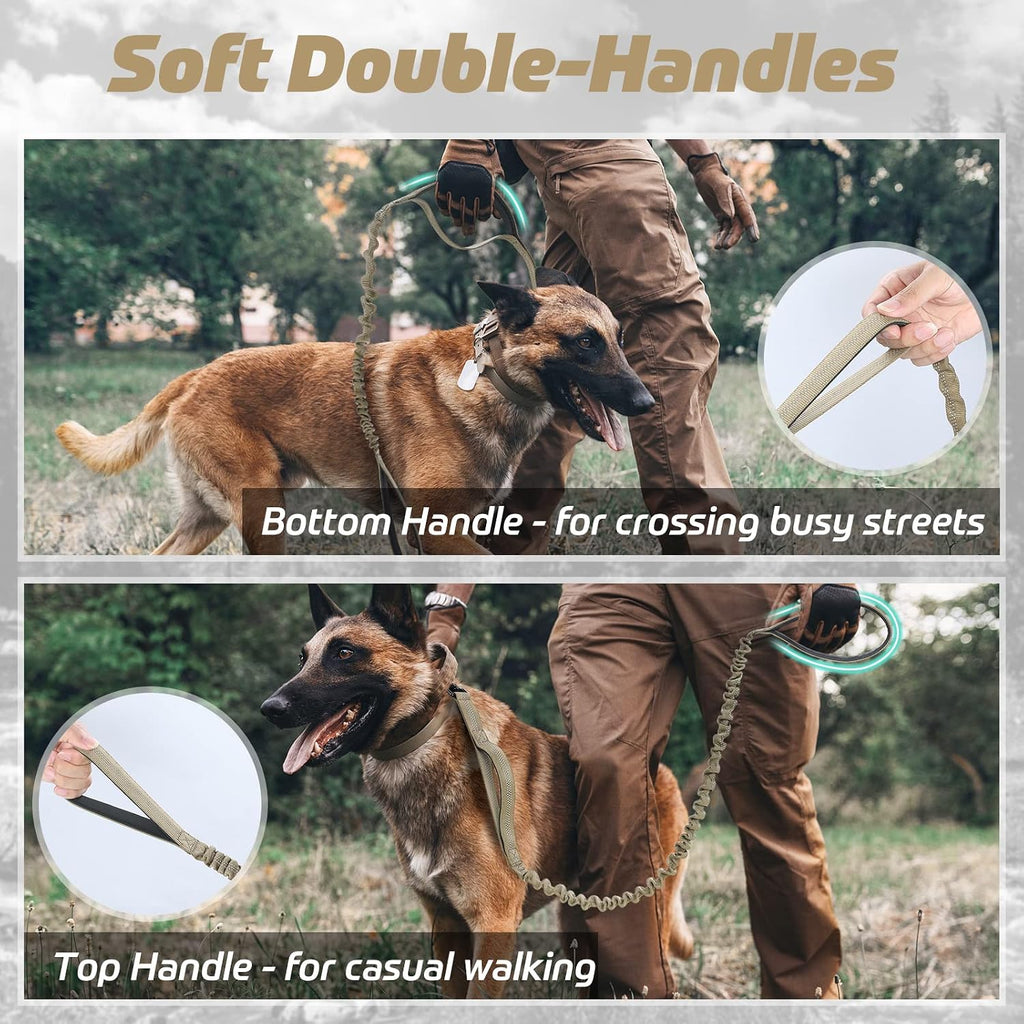 rabbitgoo Tactical Dog Leash, Heavy Duty Training Bungee Lead