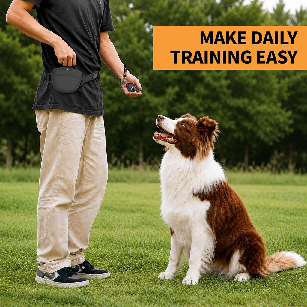 Silicone Dog Treat Pouch with Training Clicker