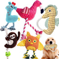 MRSOHRET 5 Pack Plush Dog Toys with Rope, Squeaky Dog Toys, Tug of War Dog Interactive Toy, Durable Dog Chew Toys for Large Dogs & Puppies