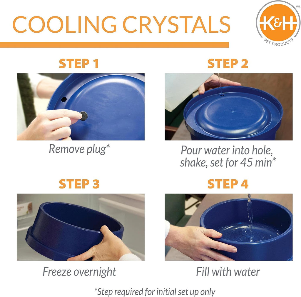 K&H Dog Water Bowl, Coolin' Pet Bowl, Ice Cold Pet Dish, 96 Ounces | Summer Cooling Water Bowl for Small, Medium & Large Dogs & Cats, Stays Cool and Fresh, Insulated BPA-free, Indoor Outdoor 