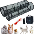 Cat Play Tunnel-for Indoor and Outdoor, Cat Play House, Cat Enclosures Easy to Connect with Two Zipper Doors,Product Size 59'' x 18'',2pcs /Set,Black,2 Packs