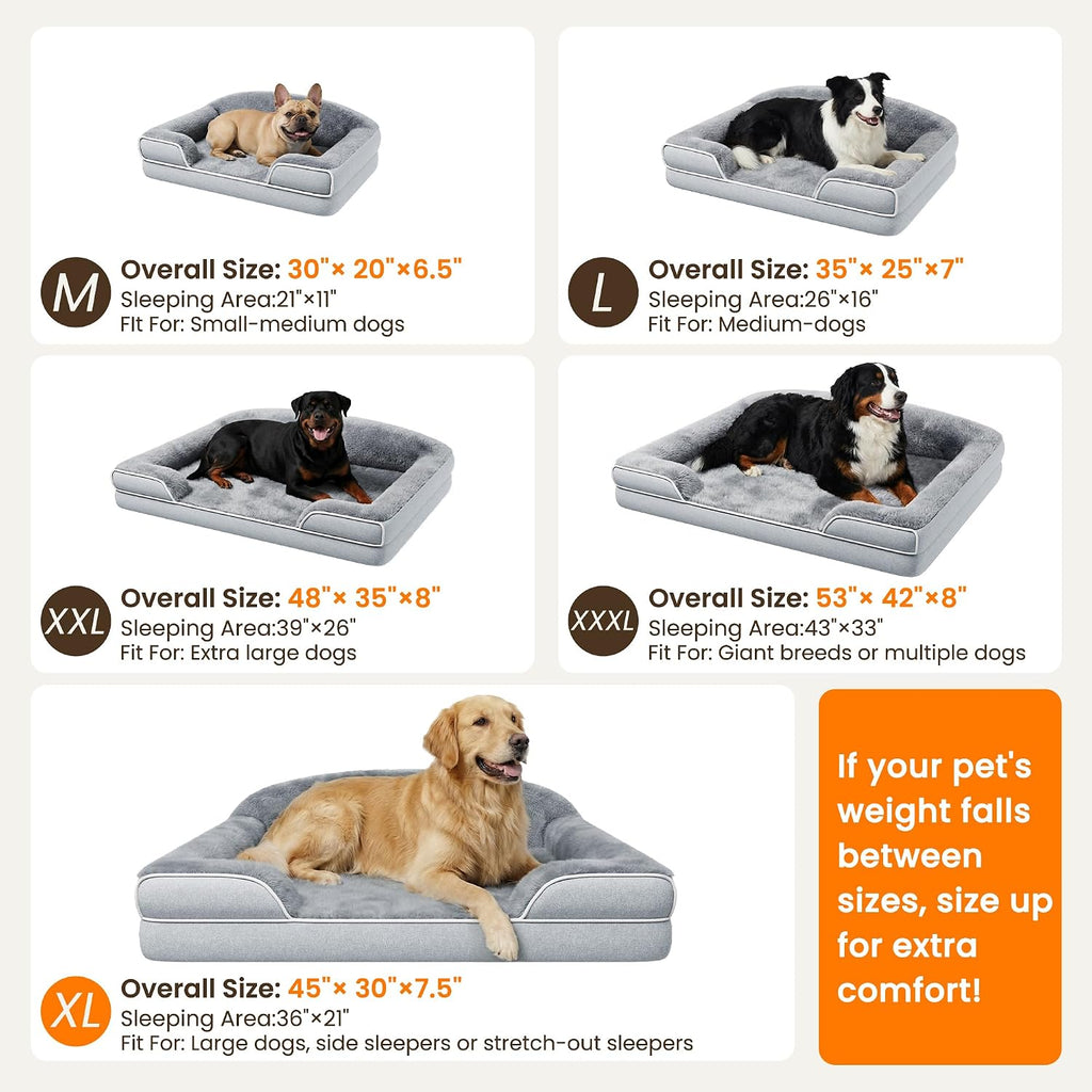 Orthopedic Dog Bed for Small to Medium Dogs, 30"x20" Dog Couch Bed