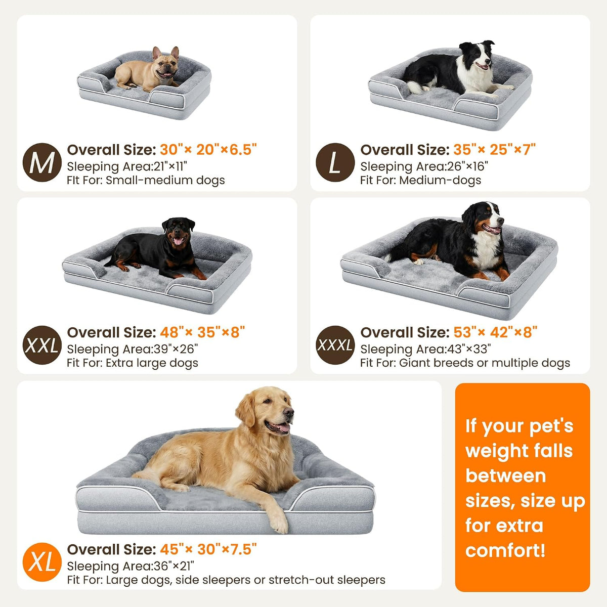Orthopedic Dog Bed for Small to Medium Dogs, 30"x20" Dog Couch Bed