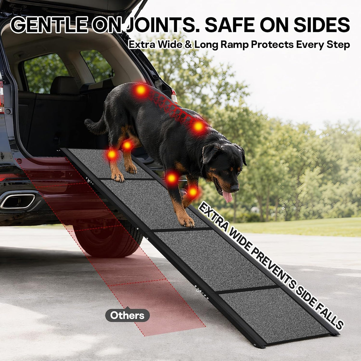 Dog Ramp for Large Dogs, 67" L x 17" W Lightweight Foldable Pet Ramp