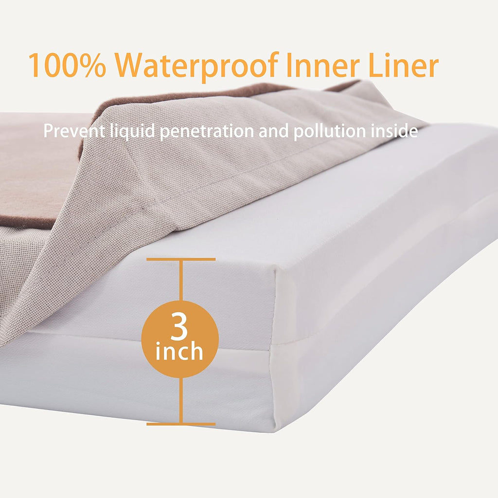 Orthopedic Memory Foam Dog Bed, Cooling Dog Beds for Medium/Large Dogs -Waterproof Pet Bed for Crate with Removable Washable Cover (M(29inch,45Lbs))