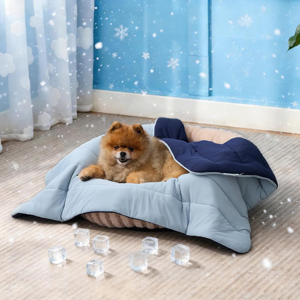 Reversible Dog Cooling Blanket for Summer, Washable Pet Bed Pad Mat