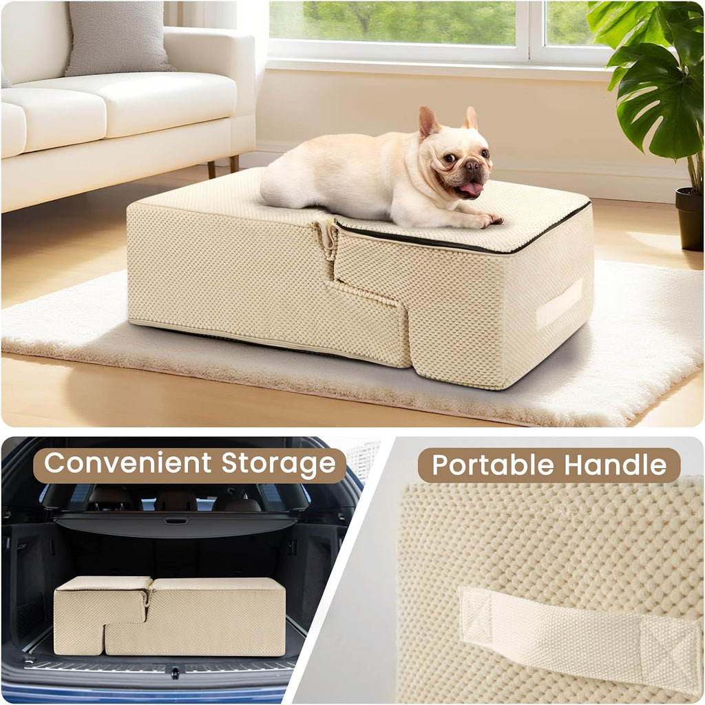 Aodisman Dog Steps for Bed & Couch,18.5" H 4-Step Pet Stairs for Small Dogs