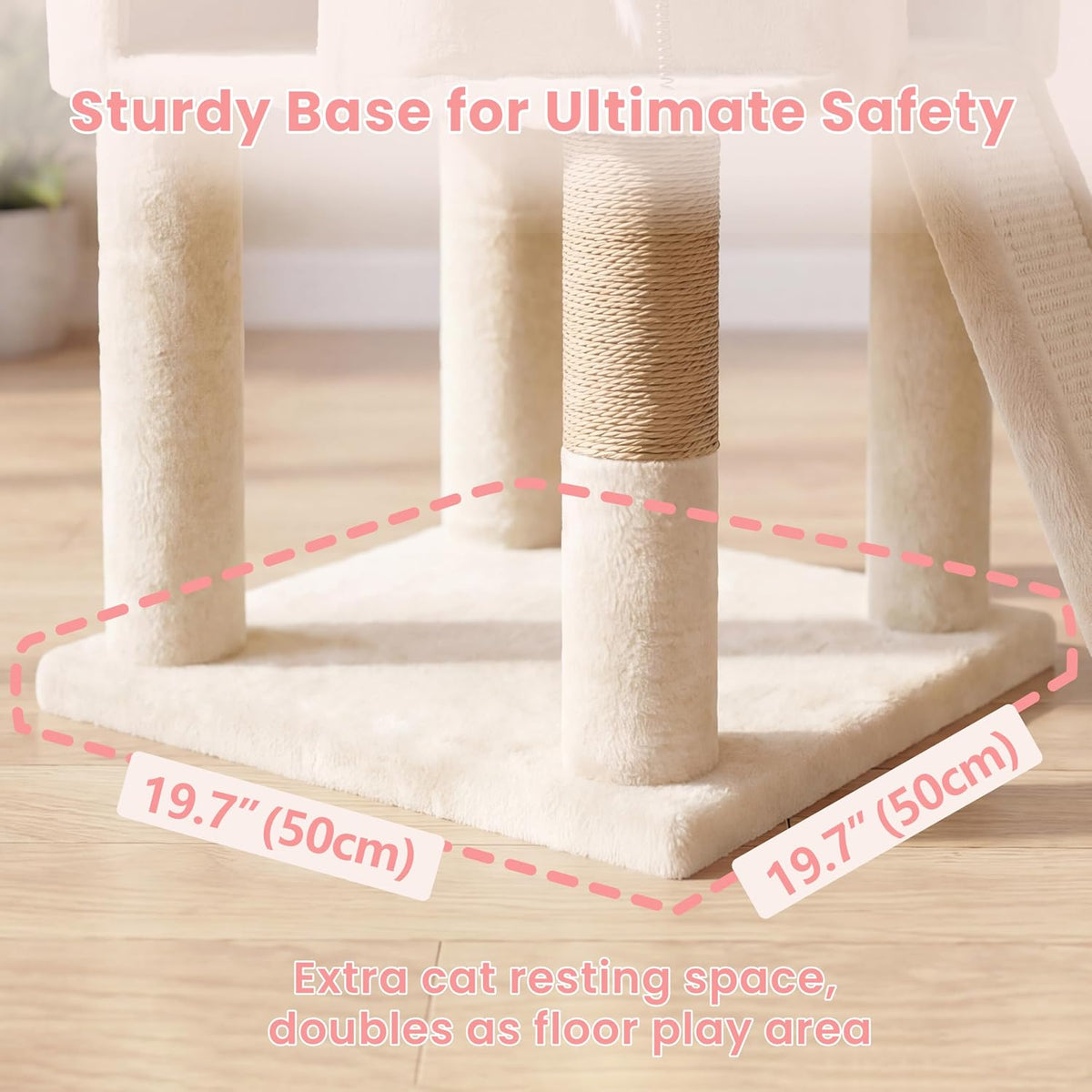 Cat Tree, 61 Inch Tall Cat Tower, Diamond-Shaped Cat Cave VCT001MJ