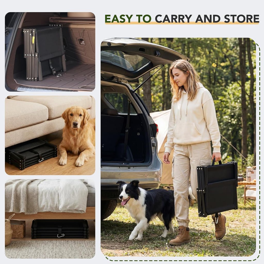 Extra Wide Dog Ramp for Car,Foldable Dog Steps for Truck SUV,150 Lbs