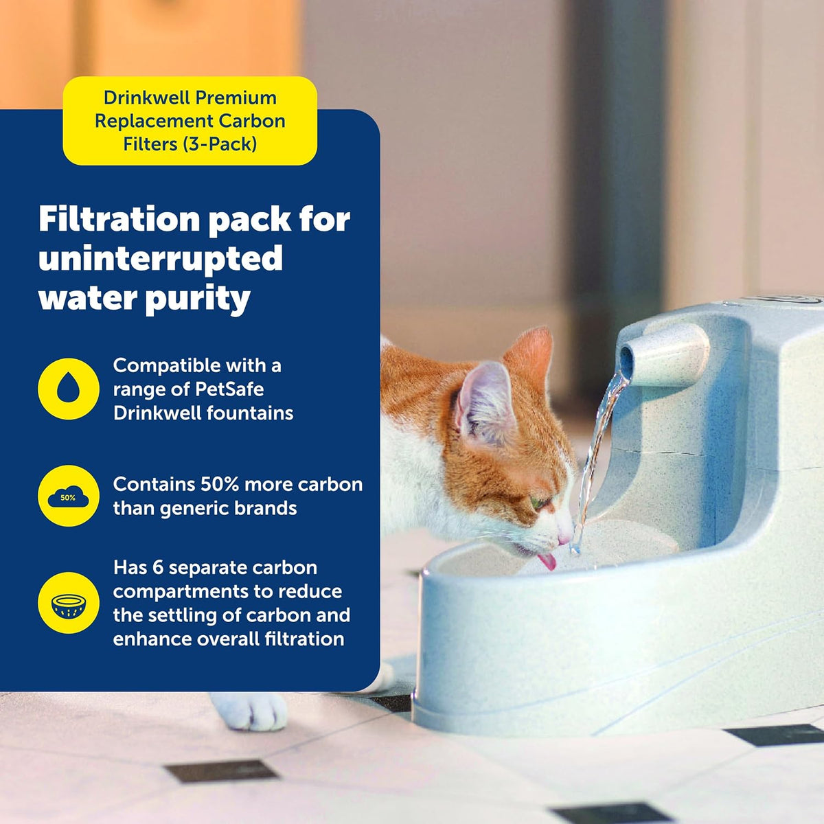 PetSafe Drinkwell Premium Carbon Filters, Dog & Cat Water Fountain Filters