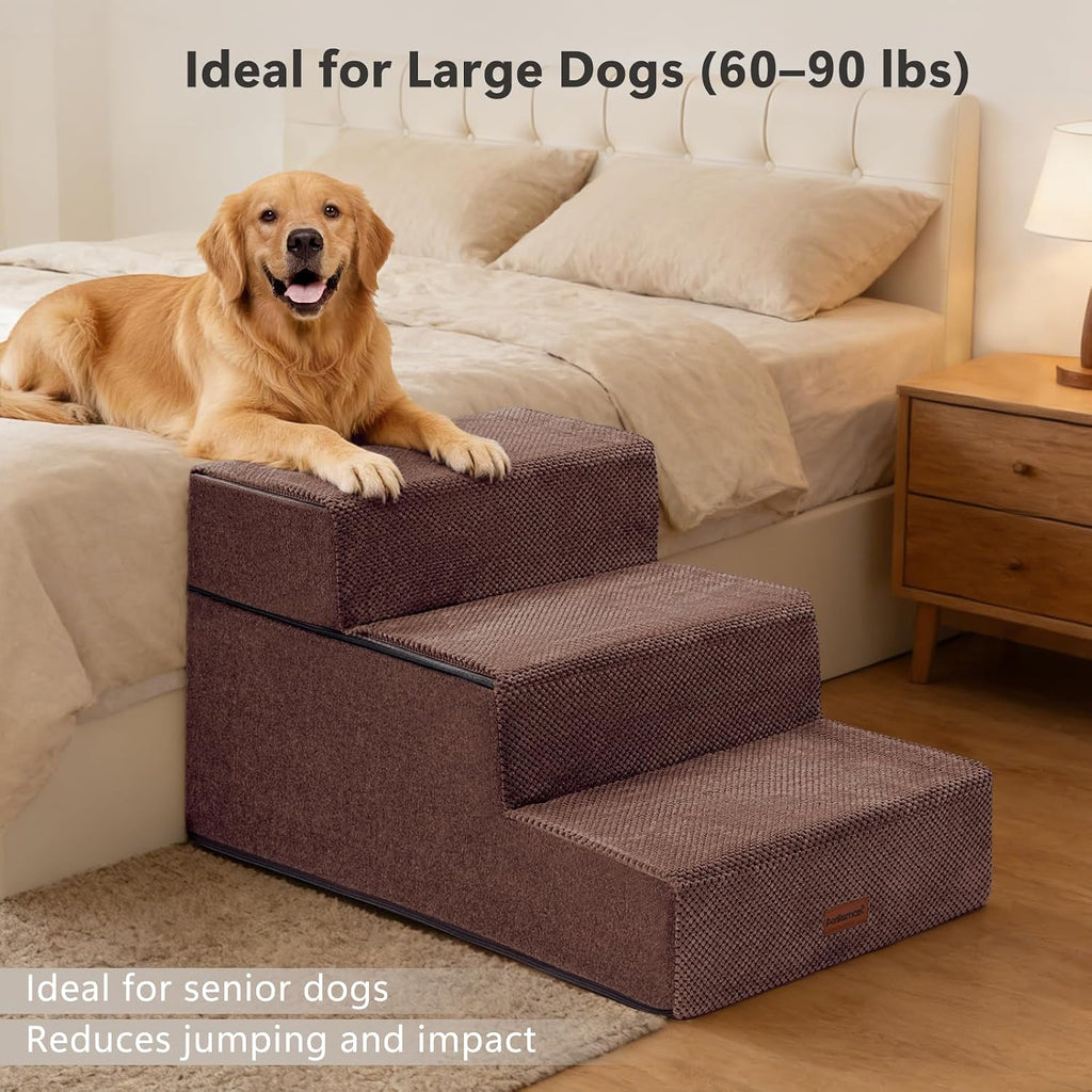 Dog Stairs for Large Dogs 18" H, Extra Wide Pet Steps for Couches & Beds