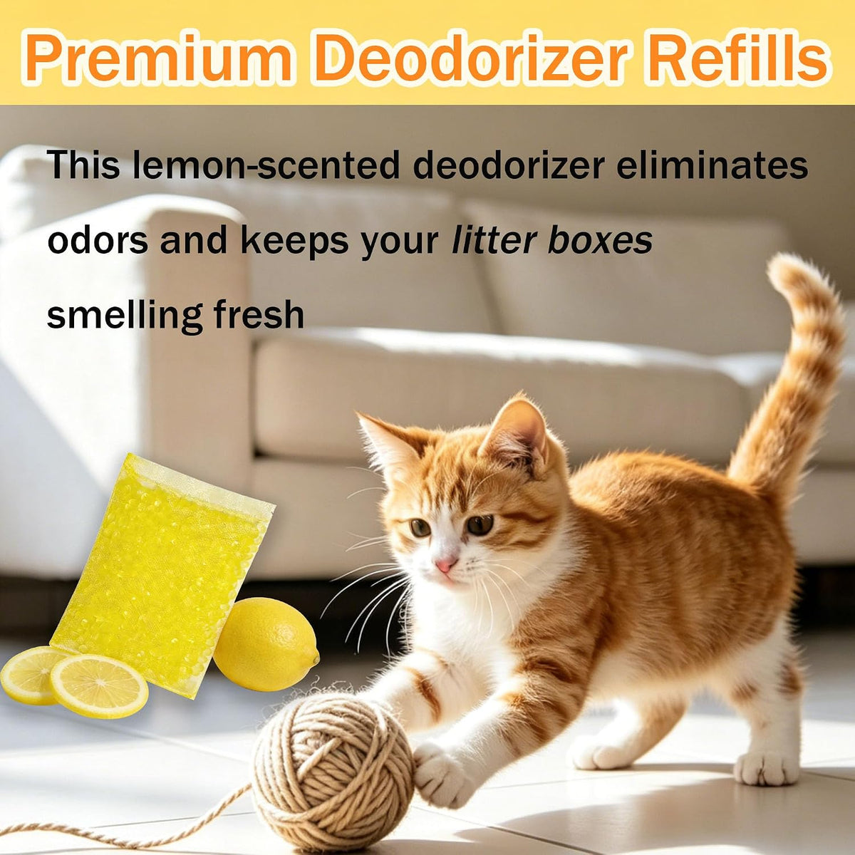 12 Packs Cat Litter Deodorizer Refills Compatible with Whisker OdorTrap Pod