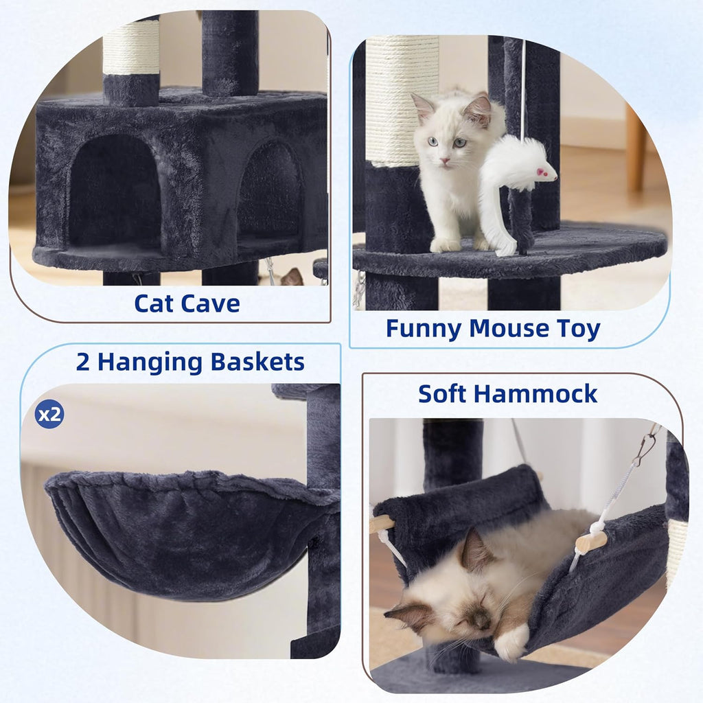 Gitelsnour Tall Cat Tree Tower for for Multiple Cats, Large Condo, GCT031G