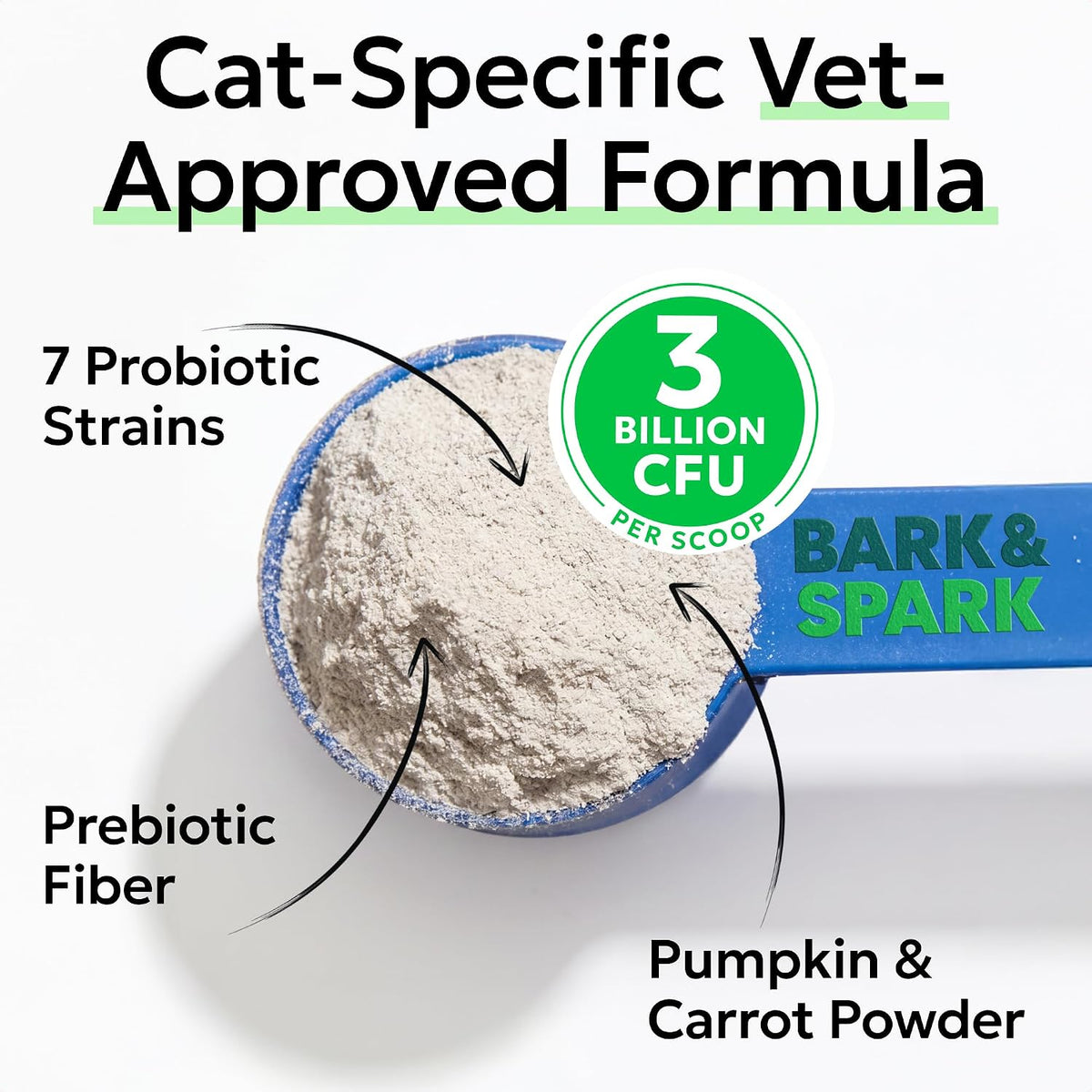 BARK&SPARK Cat Probiotic Powder, 108 Servings – Digestive Health Support