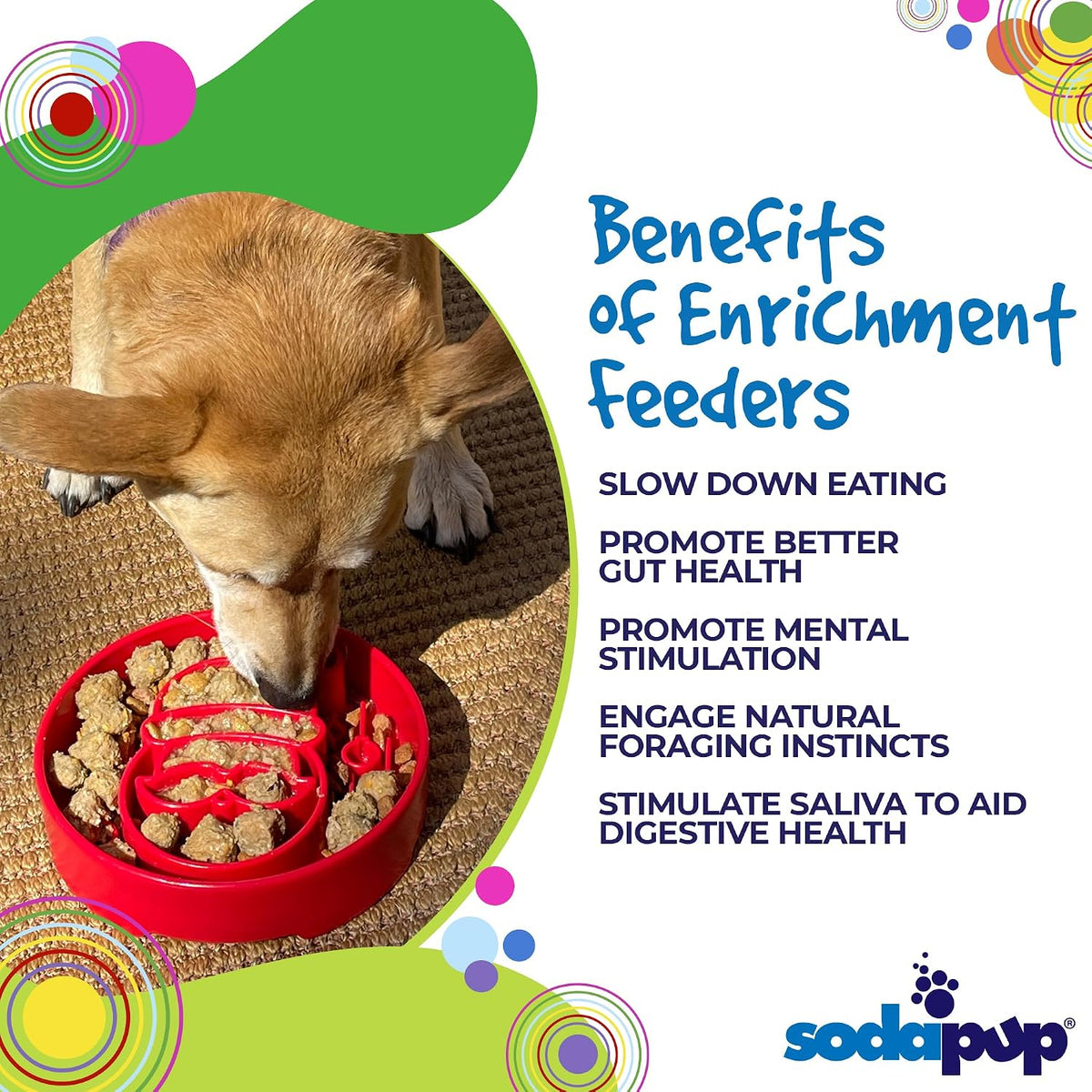 SodaPup Santa Enrichment Bowl – Durable Slow Feeder Bowl Made in USA from Non-Toxic, Pet-Safe, Food Safe Material for Mental Stimulation, Slowing Down Eating, Healthy Digestion, & More