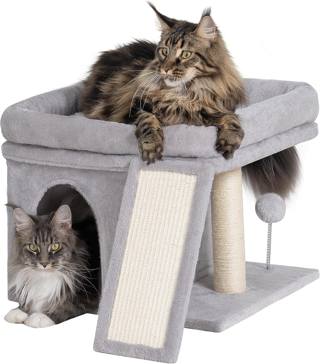Aechonow Cat Tree Tower for Large Cat, Cat Bed House with Large Perch