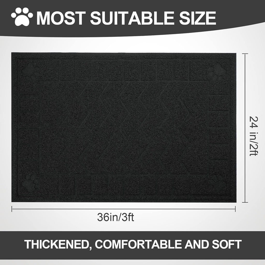 Cat Litter Box Mat, 35" x 24" Large Waterproof Litter Trapping Mat | Thick Mesh Traps Litter, Non-Slip Kitty Litter Mat for Indoor Cat, Soft Paws, BPA-Free, Multi-Use, Easy Clean, Large Coverage