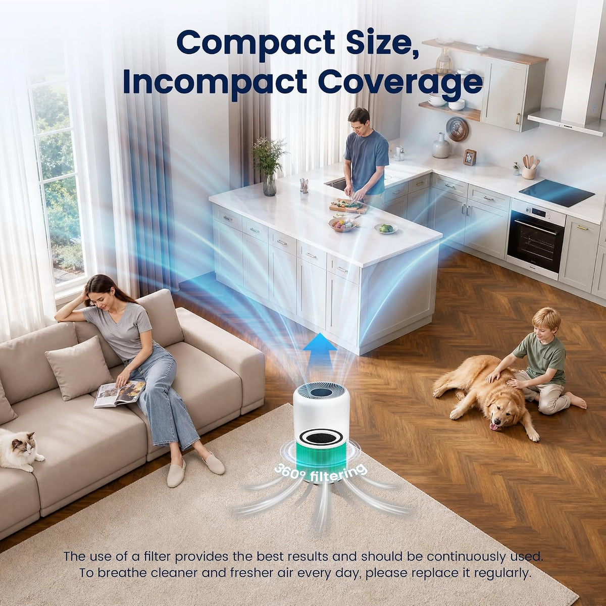 Core 300 Toxin Absorber Replacement Filter for LEVOIT Core 300 Core 300-P Core 300S Core 300S-P Air Purifier for Home Pets Bedroom, 3-in-1 High Efficiency and Activated Carbon, Core 300-RF-TX, 2 Pack