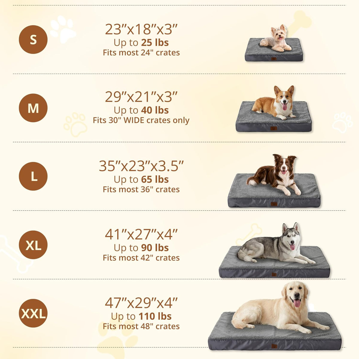 EGOHOME Comfort Orthopedic Egg-Crate Foam Flat Dog Bed, Dark Gray, 29x21