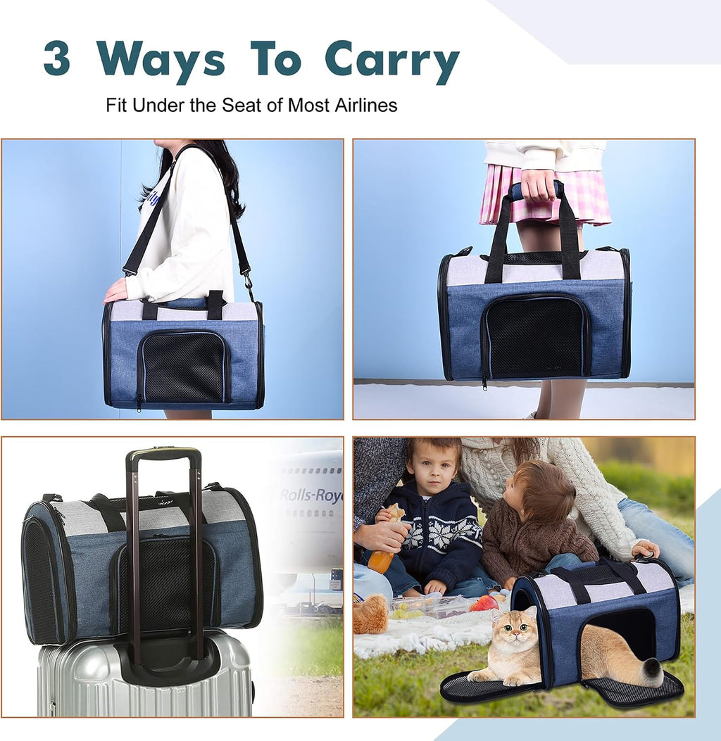 Jespet Airline Approved Soft-Sided Kennel Pet Carrier for Small Dogs Cats