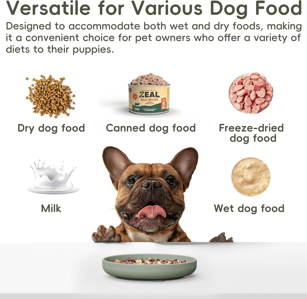 Slow Feeder Dog Bowl, Silicone Puzzle Bowl With Suction Cups for Dogs & Puppies, Anxiety Relief, Slow Eating, Dishwasher Fit, All Breeds, Green