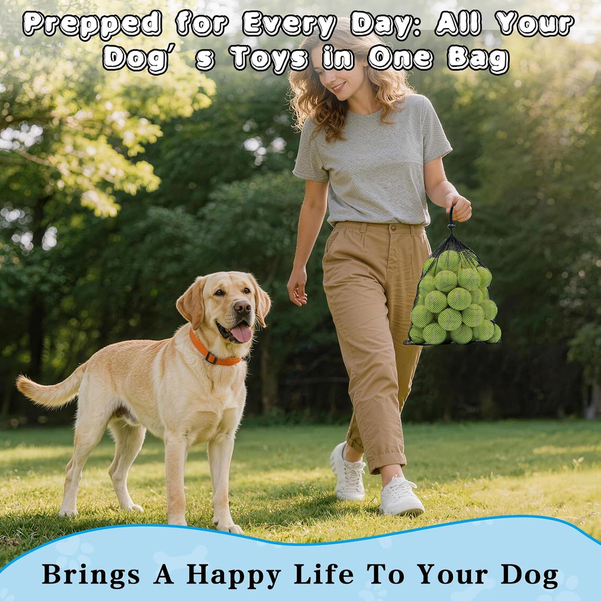 Magicorange Tennis Balls for Dogs,Colorful Easy Catching Dog Balls,16 Pack | Bright Yellow Pet Balls for Dogs,Easy to Spot,Natural Rubber and Soft Felt Gentle on Teeth,Indoor Outdoor Play,with Mesh Bag