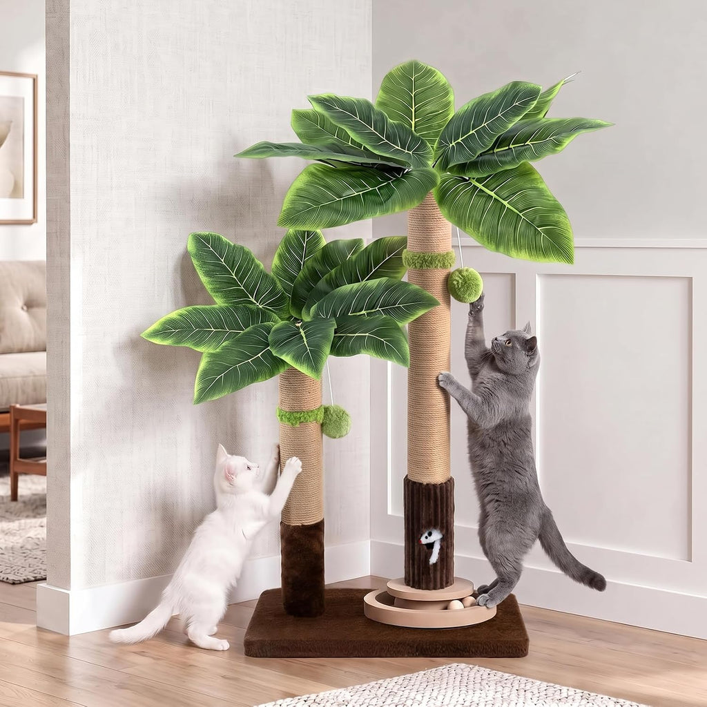 Woochpet 2Cat Posts with Cat Toys,Scratching Post for Adults Cat or Kitten