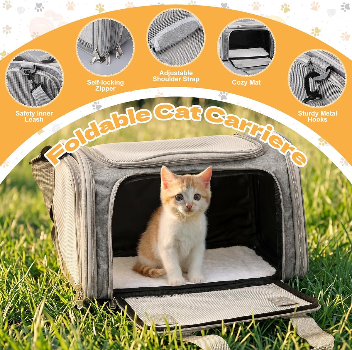 8 Pcs Kitten Supplies Starter Kit Cat Starter, Handbag, Grey