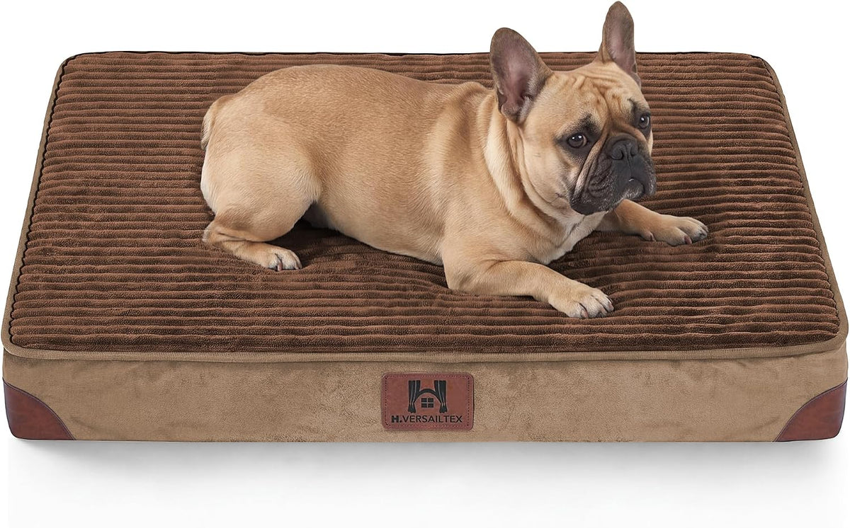 H.VERSAILTEX Waterproof Orthopedic Dog Bed for Crate, Cafe, 30"x20"x3.2"
