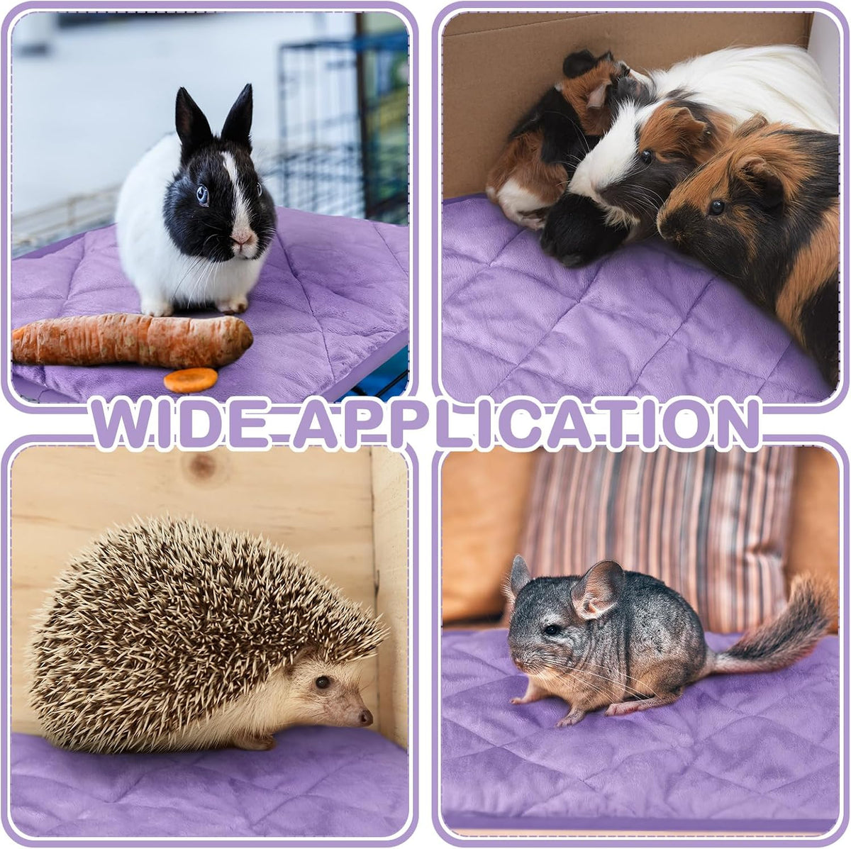 4 Pack Self Heating Cat Pad Self Warming Dog Mat, 16 x 20 Inch, Purple