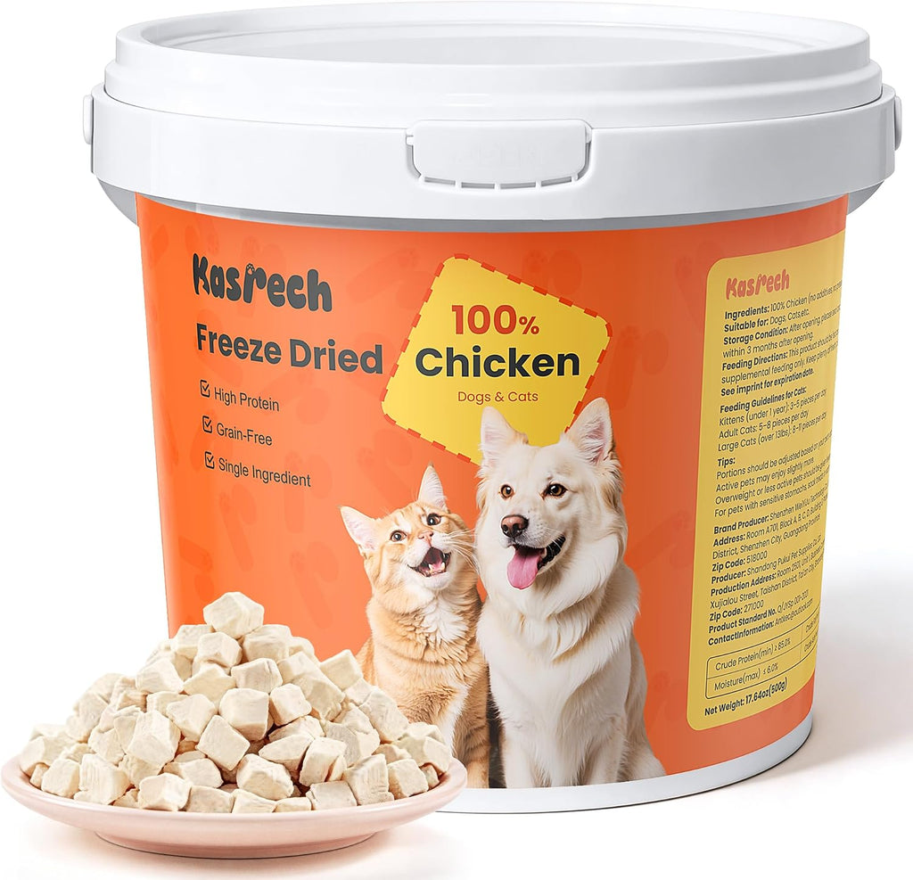 Freeze Dried Chicken Treats for Cats & Dogs, 17.64 oz(1.1LB)