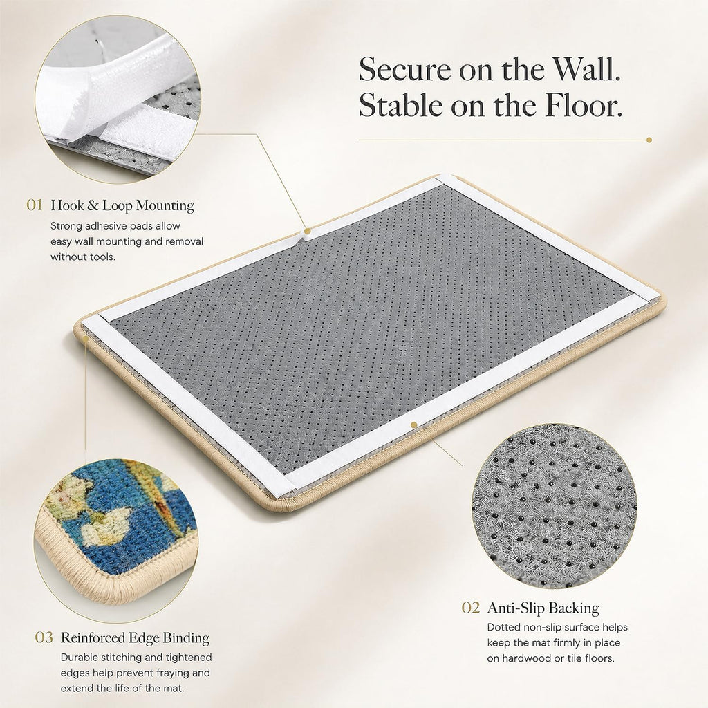 Art Sisal Cat Scratcher Mat, Cat Wall Scratchers for Indoor Cats