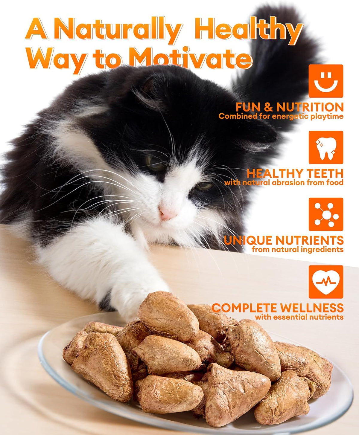 Freeze-Dried Chicken Hearts Treats for Cats & Dogs, 17.63 oz