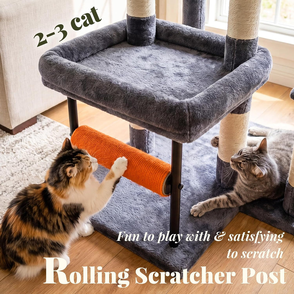 Hey-brother Cat Tree Tower with Stable L-Shaped Widen Base, Condo, MPJ086G