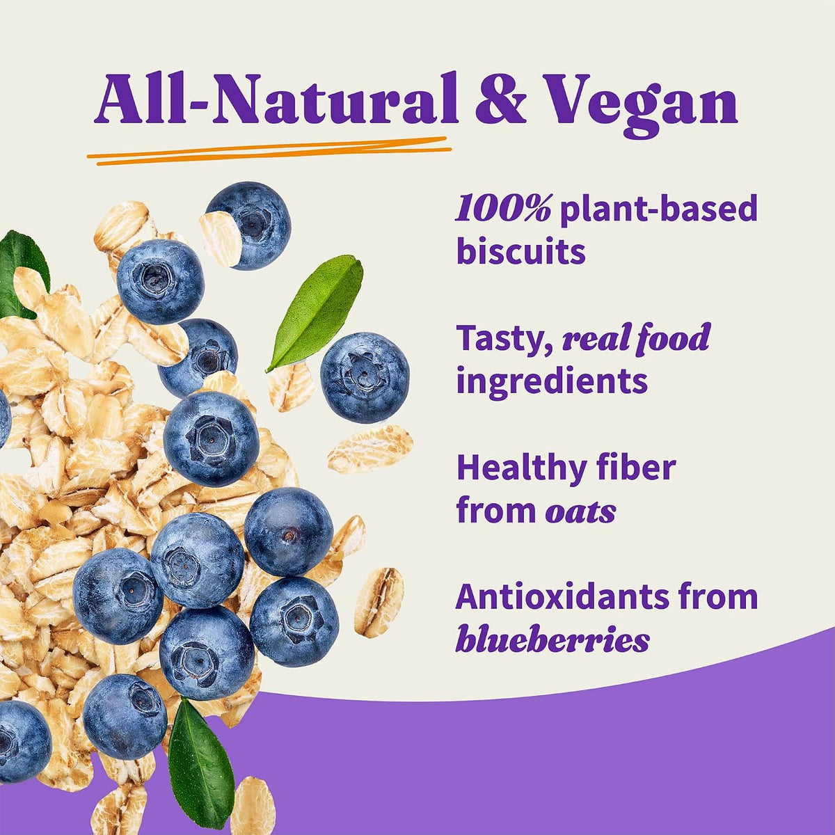 Halo Holistic Plant-Based Dog Treats, Oats & Blueberries, 8 oz