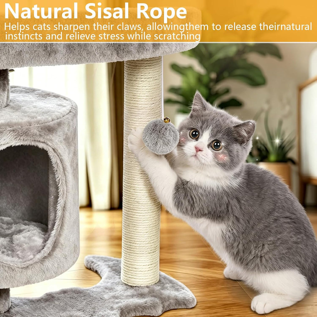 BEWISHOME Cat Tree with Scratching Post, Cat Tower for Indoor Cats