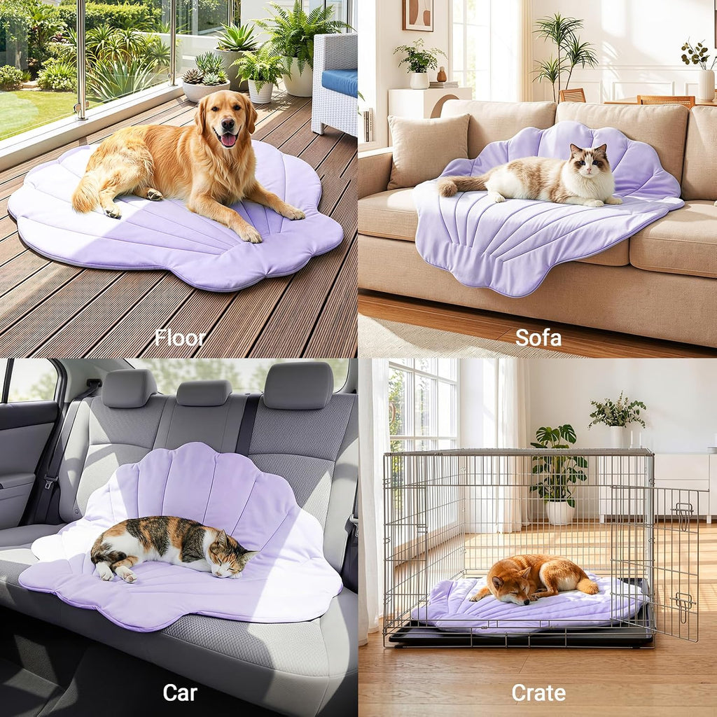 Q-Max>0.5 Dog Cooling Mat (Cool&Warm) 47''×47'', XL, Shell Purple